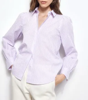 Seersucker Striped Shirt Purple