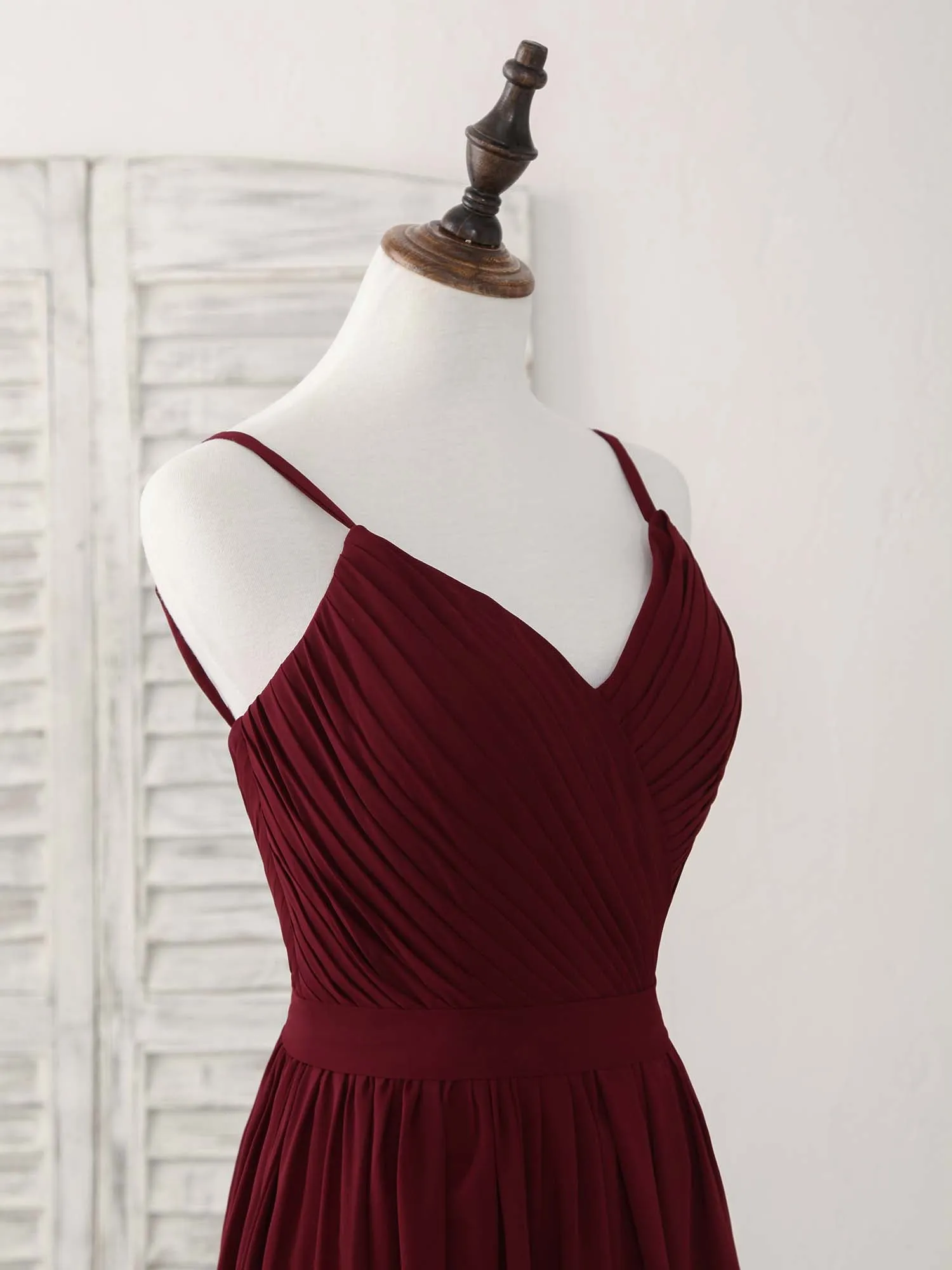 Simple Burgundy Chiffon Long Prom Dress Burgundy Evening Dress