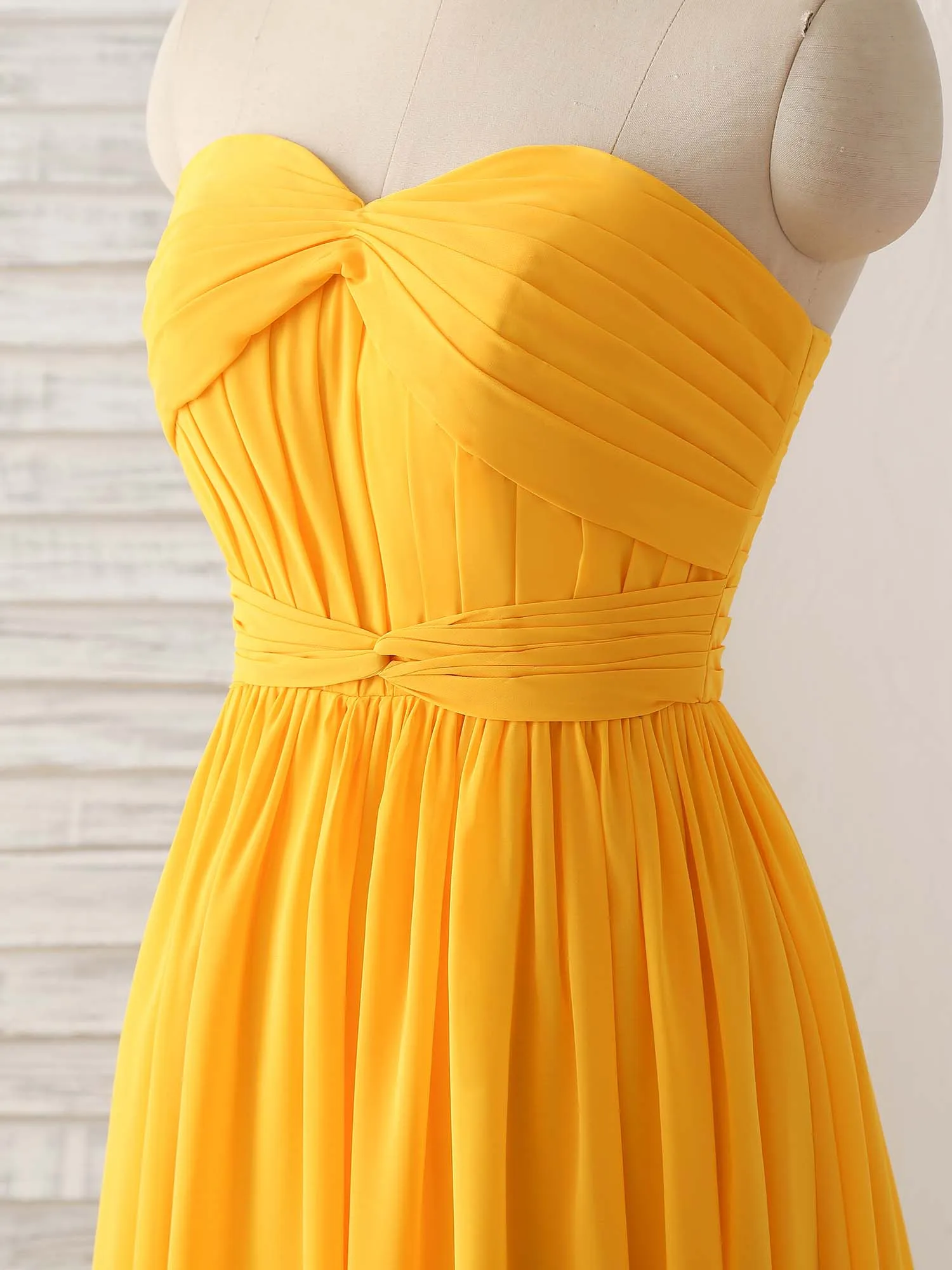 Simple Chiffon Yellow Long Prom Dress Simple Bridesmaid Dress