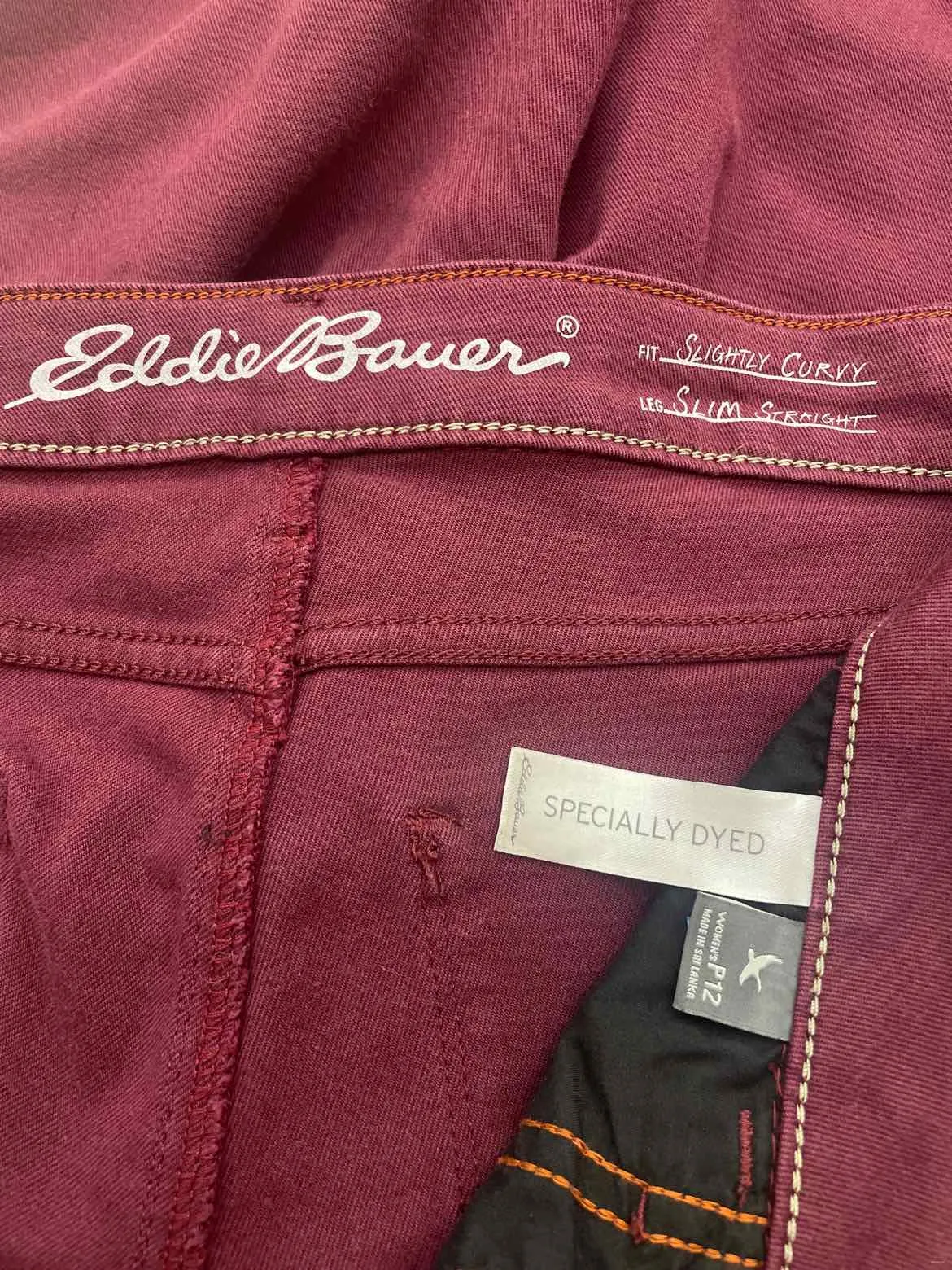 Size 12P Eddie Bauer Maroon Women's Pants