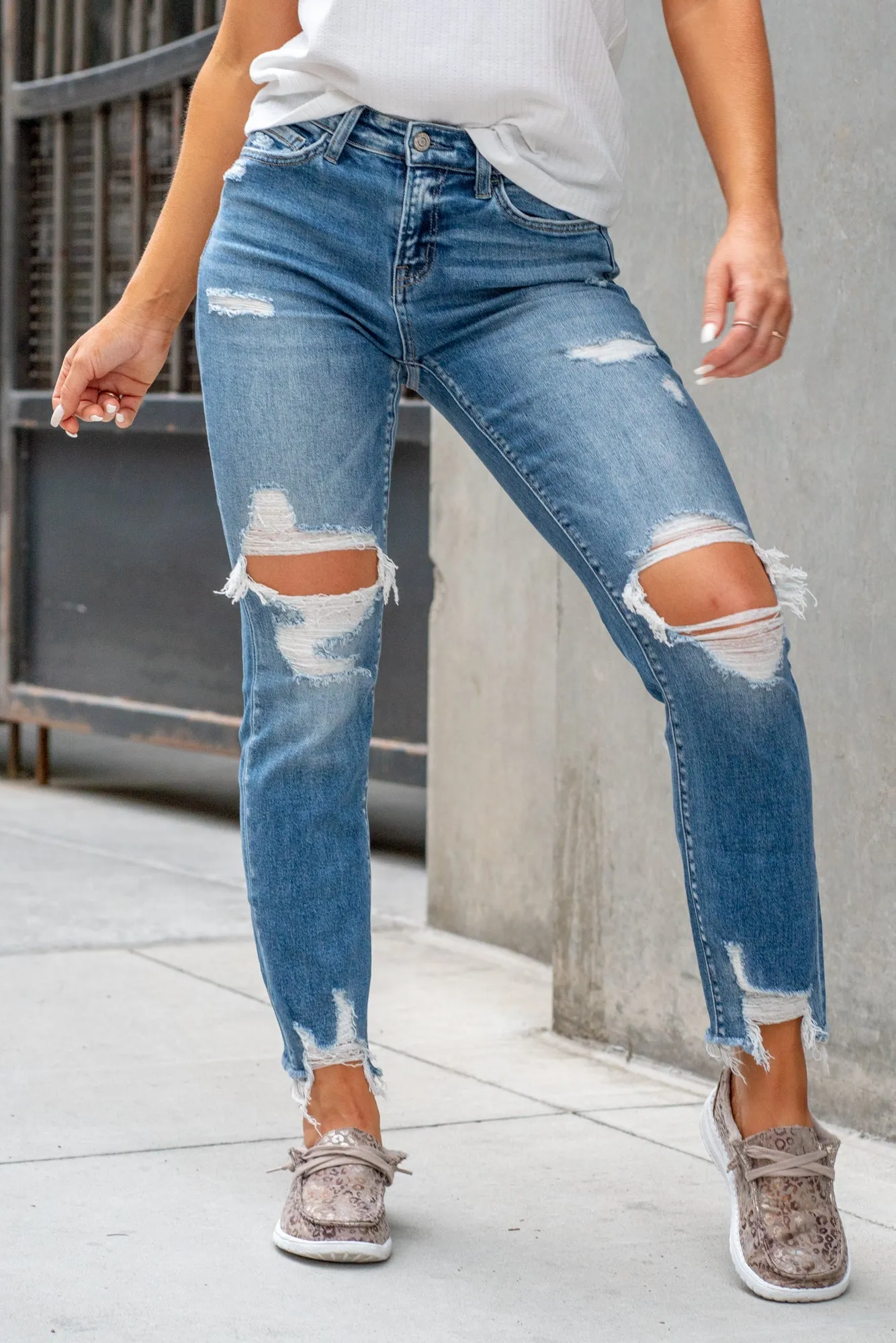 Sleep and Dance High Rise Distressed Straight