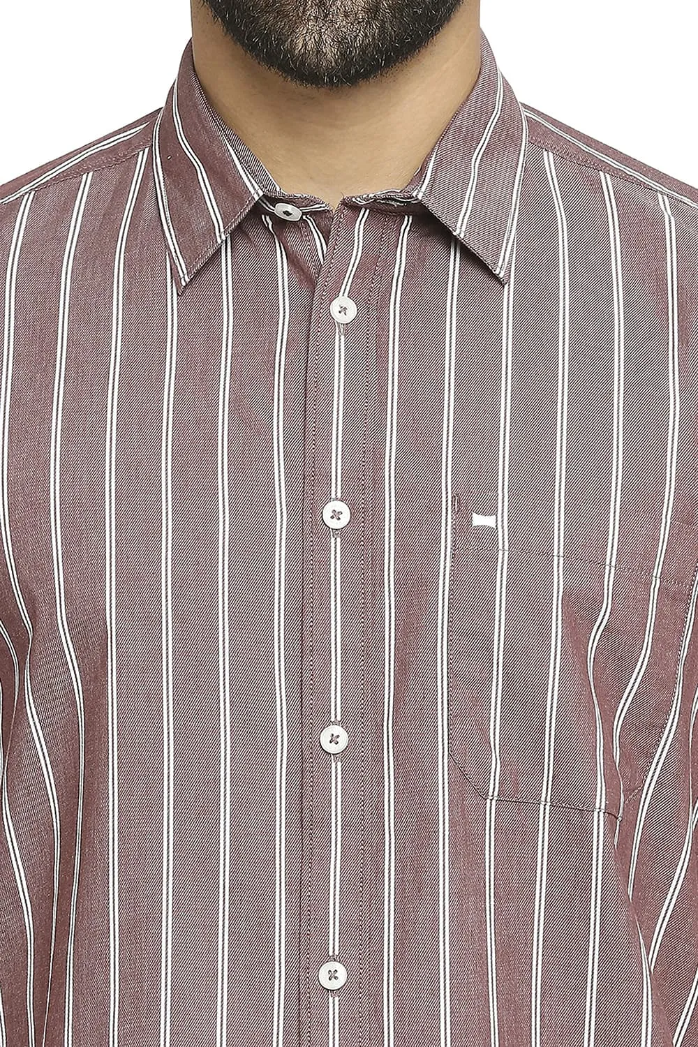 Slim Fit Cotton Cavalry Twill Stripe Halfsleeves Shirt