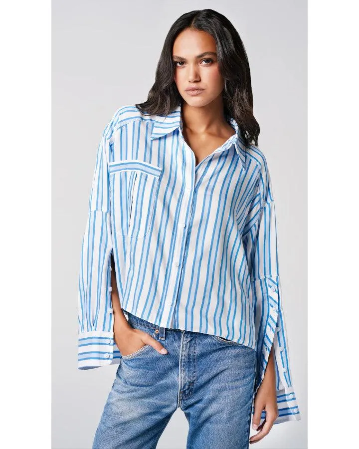 Smythe Button Sleeve Striped Shirt