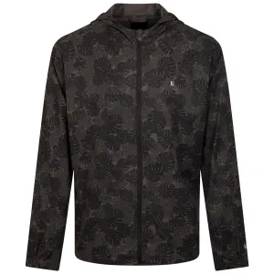 Solana Printed Hooded Full Zip Windbreaker Black Monstera - SS24