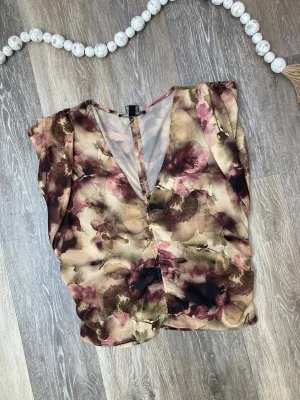 STE Honey Autumn Floral Print Ruched Top