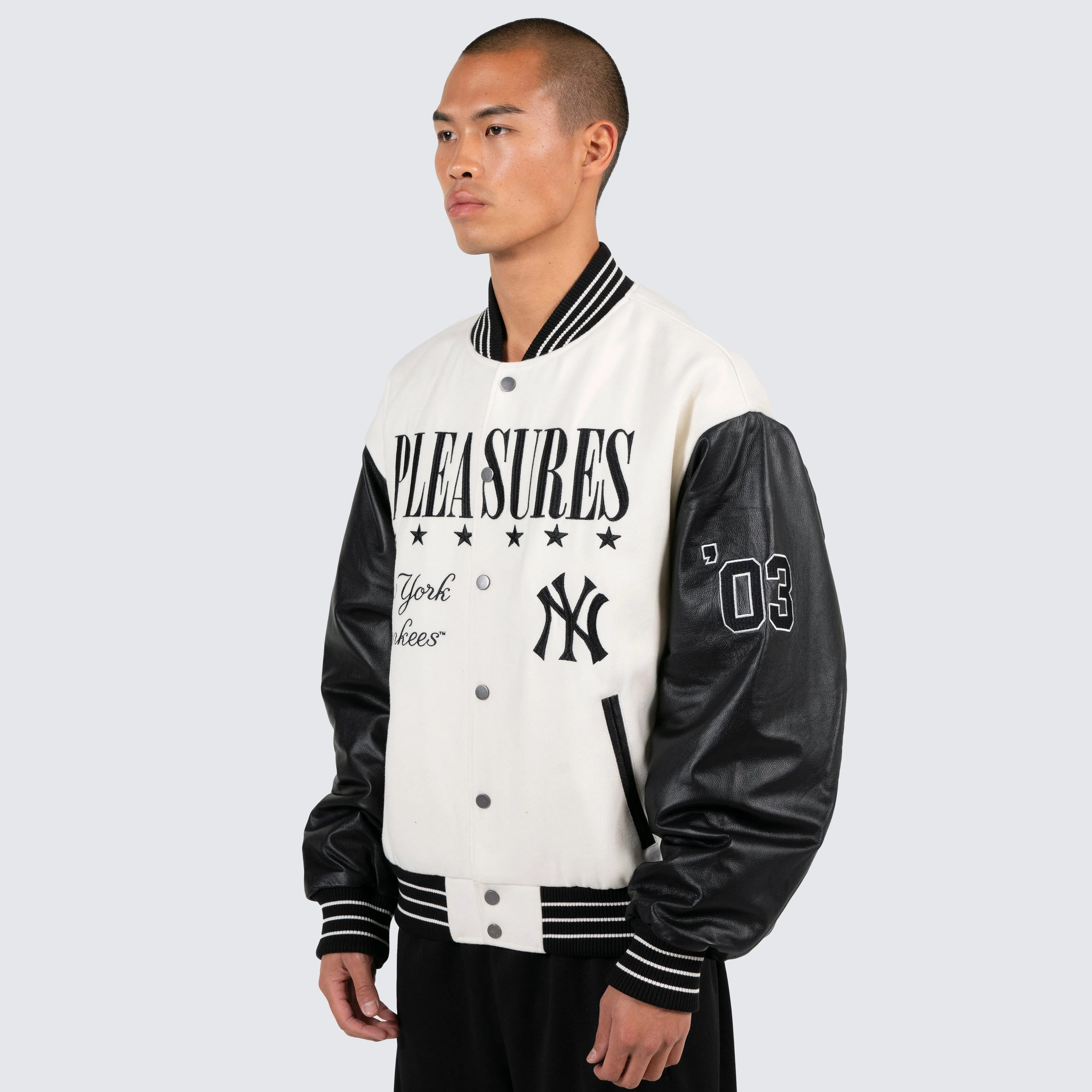 TEAM VARSITY LEATHER JACKET - YANKEES