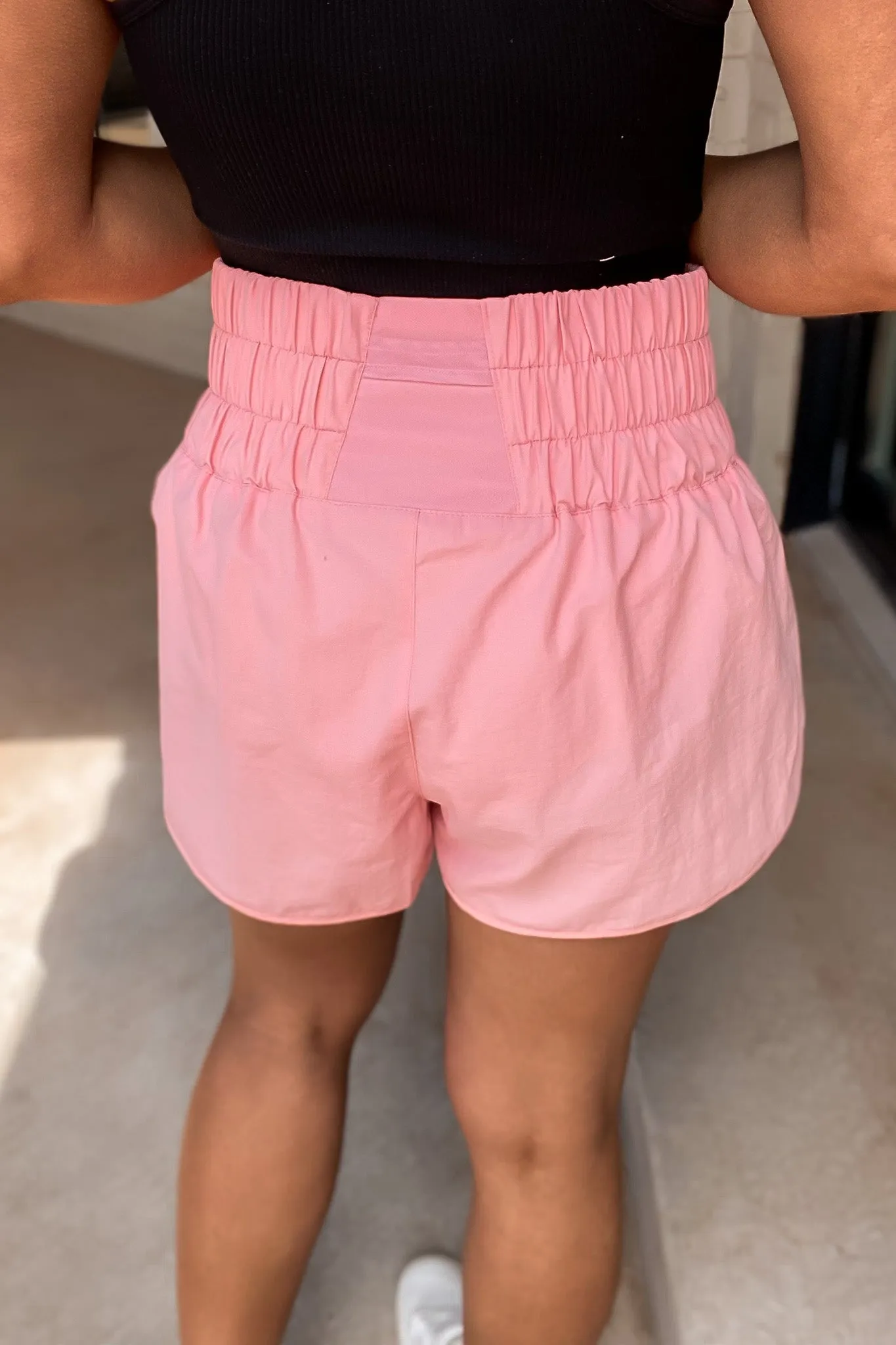 The Way Home Light Coral Dark Pink Shorts