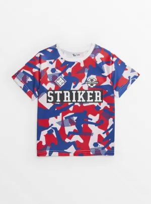 Tu Football Print Striker Tech Younger Boys T-Shirt