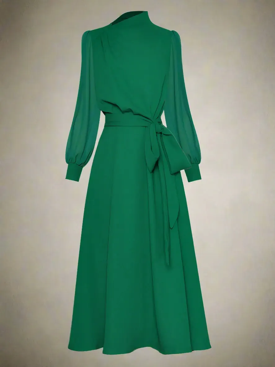 Victoria Vintage Full Sleeve Green Dress