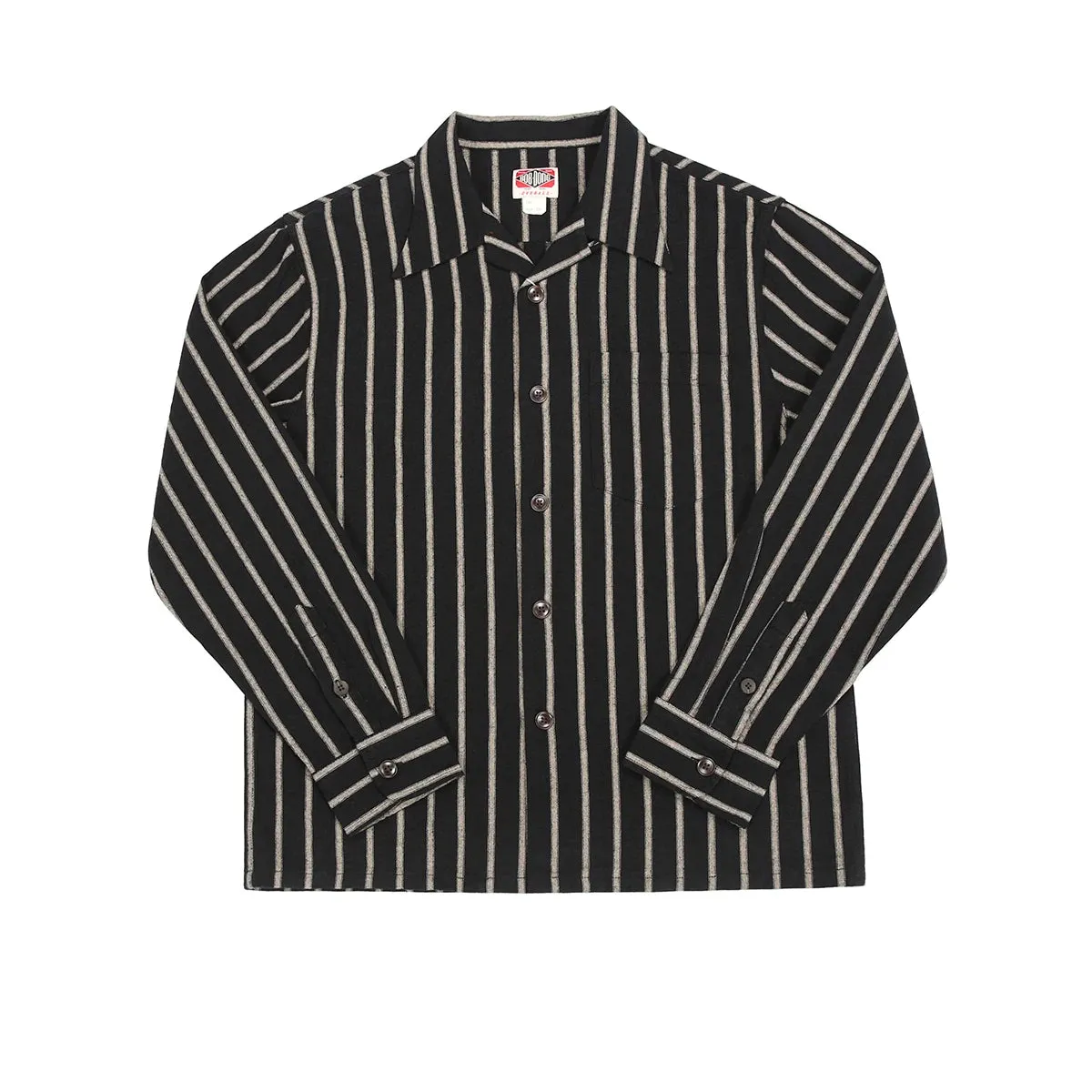 Vintage Long Sleeve Striped Camp Shirt for Men