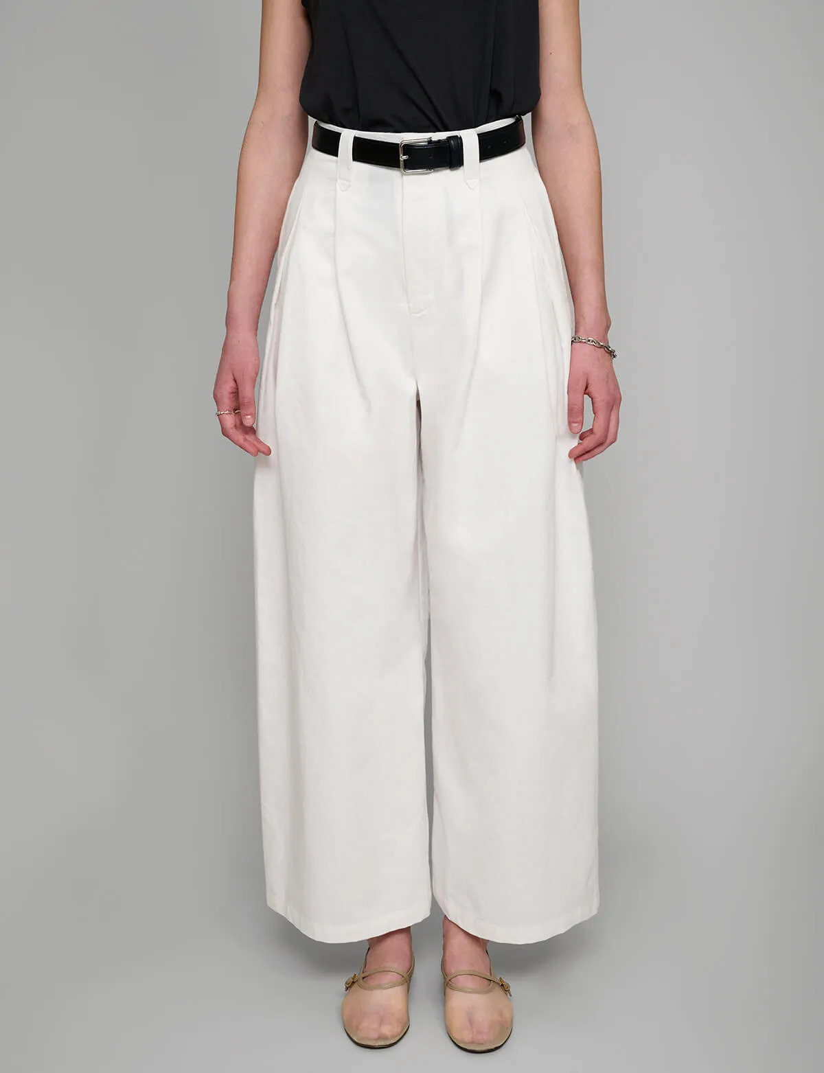 White Wide Leg Pants