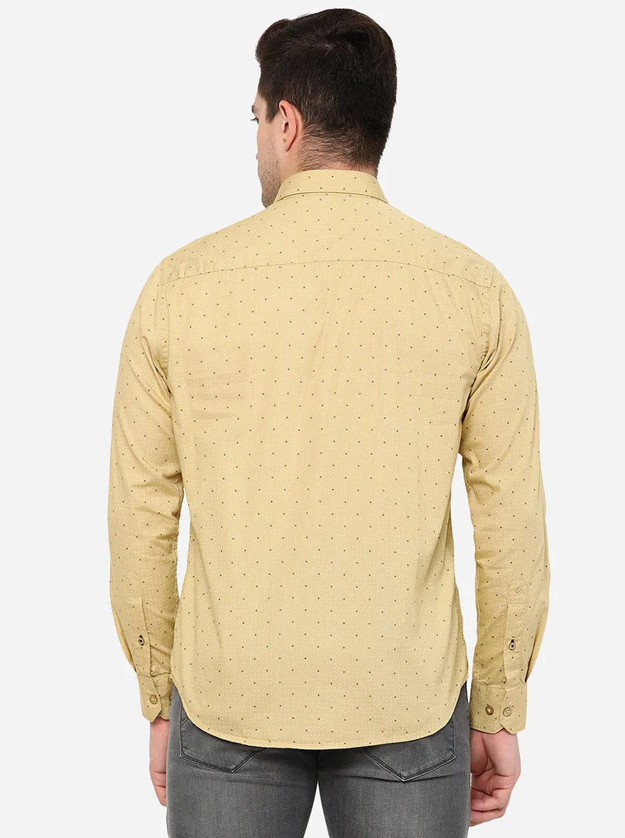 Yellow Printed Smart Fit Casual Shirt | Greenfibre