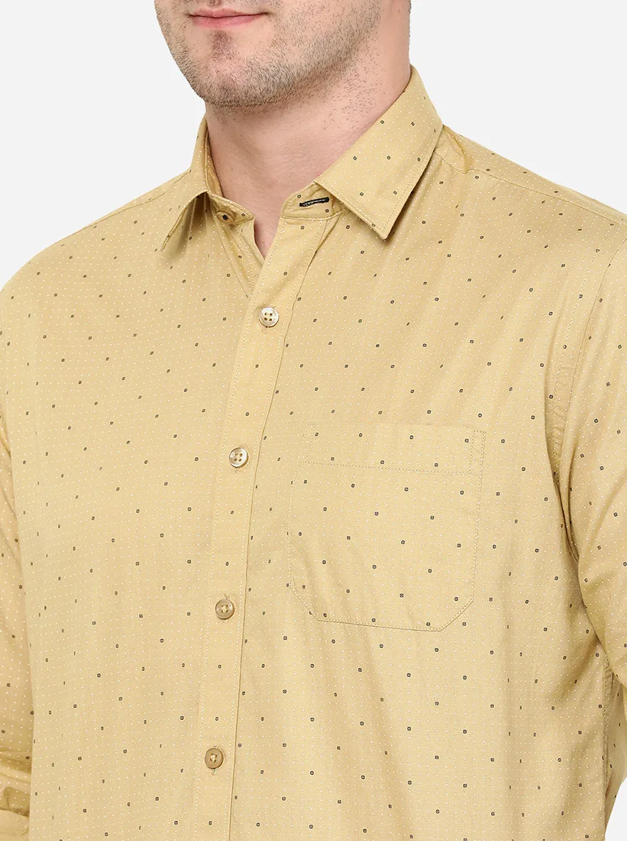 Yellow Printed Smart Fit Casual Shirt | Greenfibre